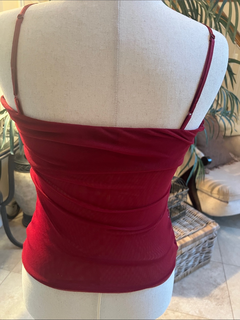 The Limited Burgundy Sequin Camisole Top - Size Small - Picture 5 of 7